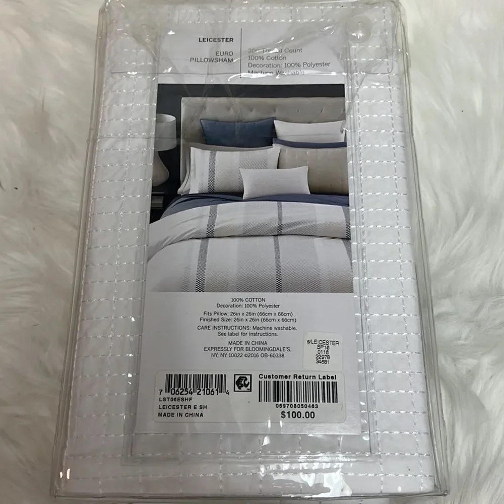 OAKE Leicester White‎ Euro Sham 26 x 26 set of 2